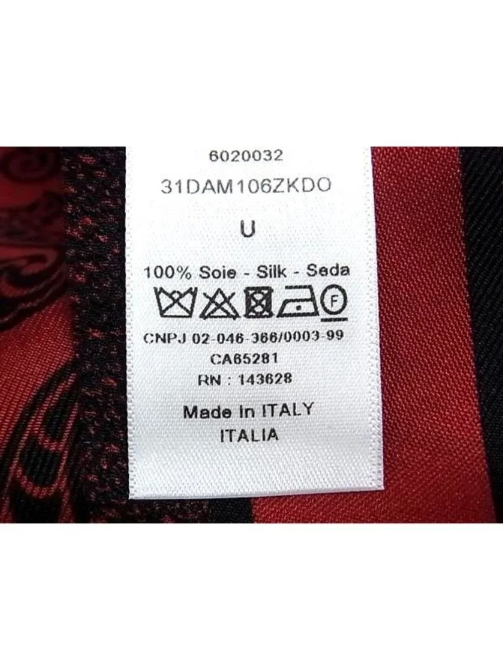 Dior Mitzah Silk Heart Ribbon Scarf Red Black